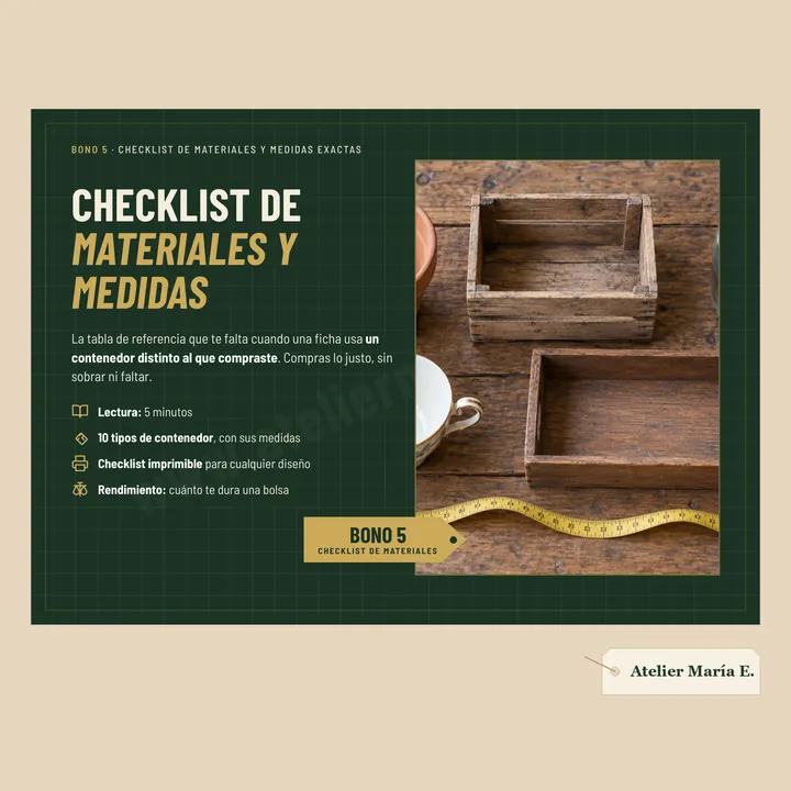 Checklist de Materiales y Medidas Exactas